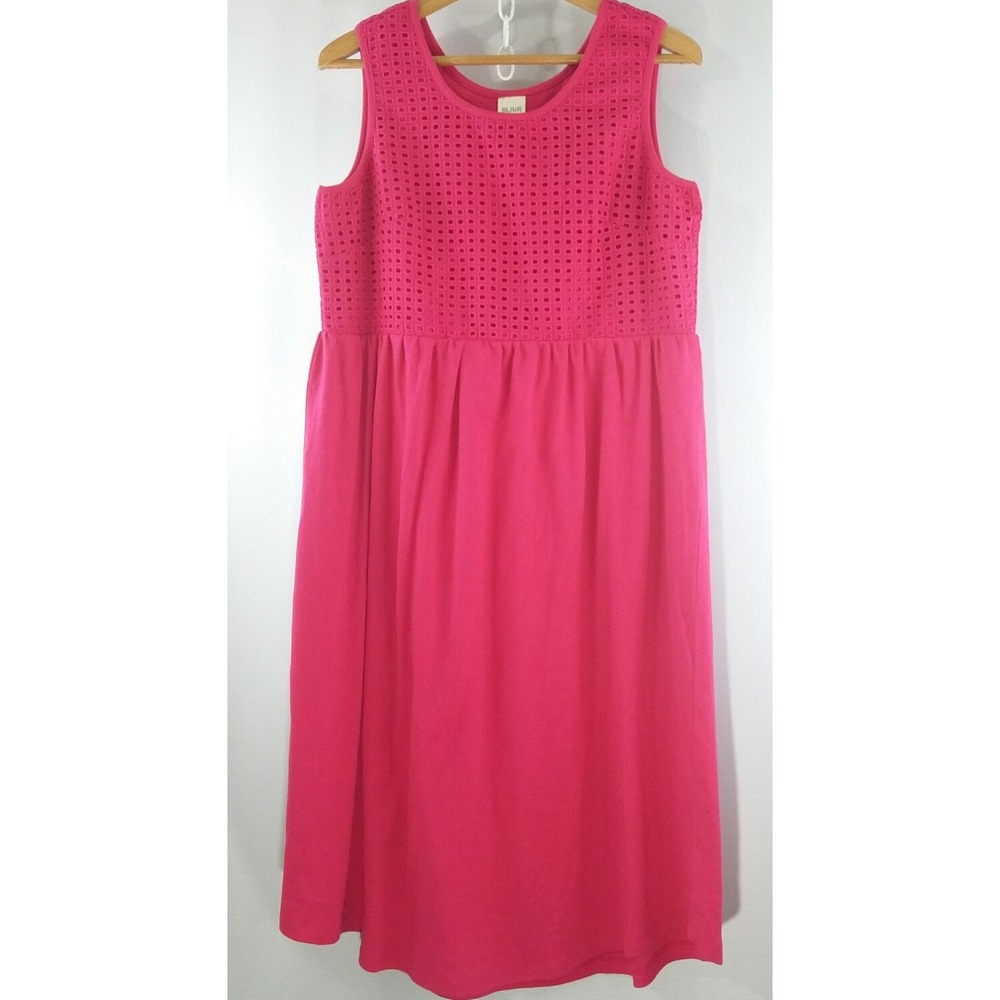 Dress Empire Waist Size Small Pink Sleeveless Eyelet Plus Summer Blair